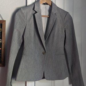 Express Light Grey One-Button Structured Blazer Jacket